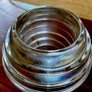 Vintage Nachtmann crystal stepped globe candle votive holder, made in Germany